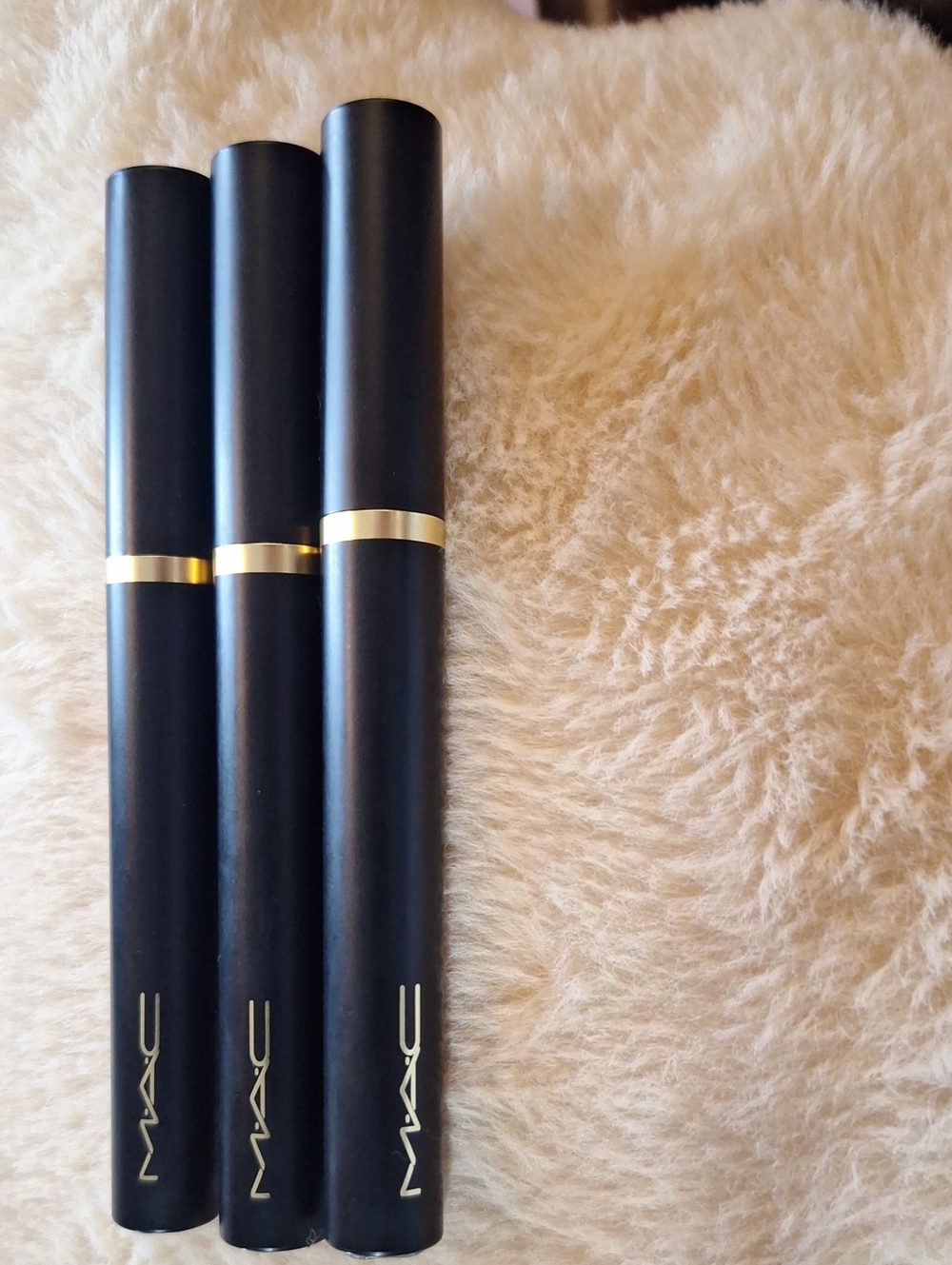 MAC Cosmetics Black Slim Lipstick Tubes with Gold Accents